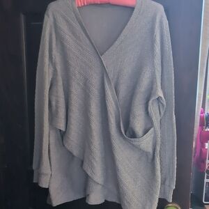 SHEIN Gray V-Neck Women's Sweater